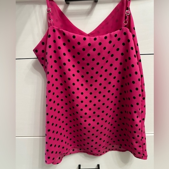 Ann Taylor Petite Women’s Polka Dot Drapey Cami XS P Hot Pink Strappy Tank - Picture 6 of 6
